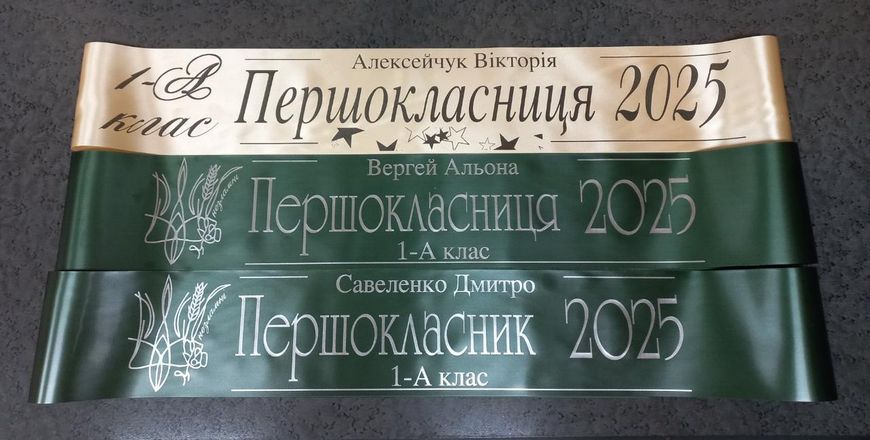 Стрічка Першокласниця смарагдова 2665545520 фото
