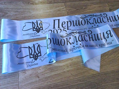 Стрічка Першокласниця 2025 блакитна 2697988462 фото